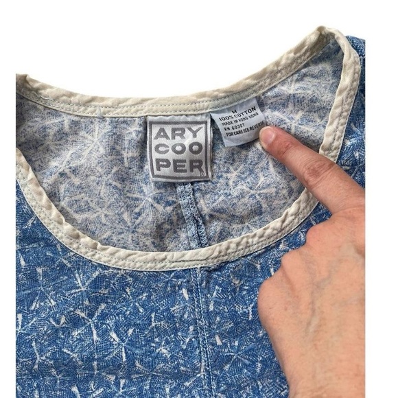 Vintage Ary Cooper Boxy Lightweight Denim Style Top Blouse Shirt - Picture 4 of 7